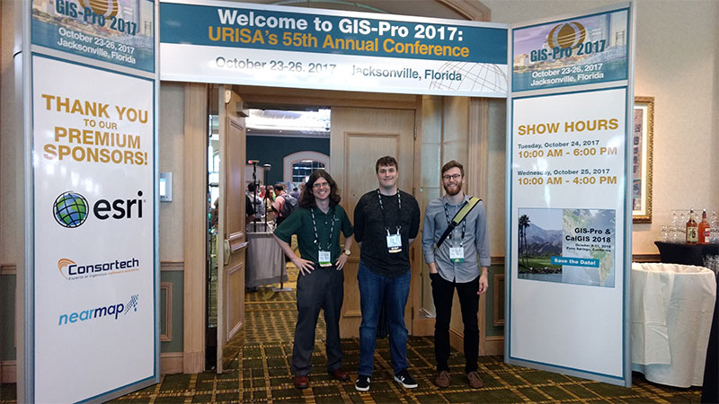 Pictured left to right: Langdon Sanders, Carol Frate, and Nathan Holman with InterDev. Sanders and Holman provide GIS services for the City of Sandy Springs.