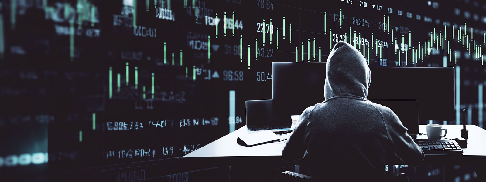 Cybersecurity can help protect your organizations from hackers like this one seen at a computer